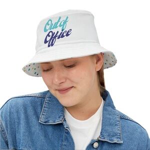 White 'Out of Office' Bucket Hat